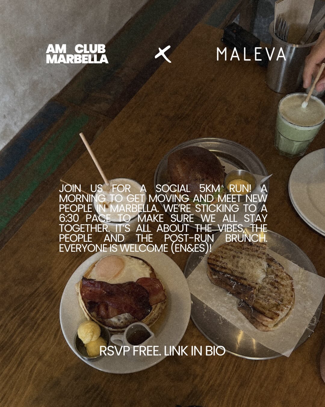 RUN NOW, BRUNCH LATER 🥐 Este sábado nos volvemos a ver para la mejor quedada de la semana. ¡Y esta vez es en una ubicación muy especial porque, literal, es el MEJOR brunch de toda la ciudad @malevabakery ! THE VIBE: Corremos 5km a un pace social de 6:30 para disfrutar juntos del camino. Pero seamos sinceros... la razón principal viene después: Social & Brunch en Maleva Bakery ☕️🌟 Es el momento de recuperar energía, conectar y disfrutar de la verdadera esencia de este club. THE PLAN: 📆 Sábado 23.05.26 | Meet up 9:30am & Start Running 10am! 📍 Meeting Point: @malevabakery 🔗 Register link in bio! En el link de la bio encontrarás toda la información (importante) y el enlace para registrarse. Nos vemos este sábado! :)))) 🏃♂️💨🌶️